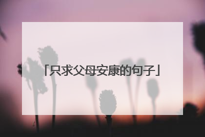 只求父母安康的句子