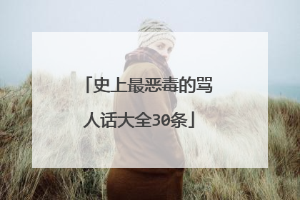 史上最恶毒的骂人话大全30条