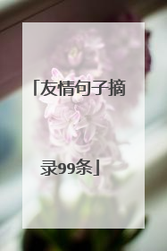 友情句子摘录99条