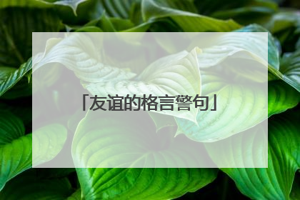 友谊的格言警句