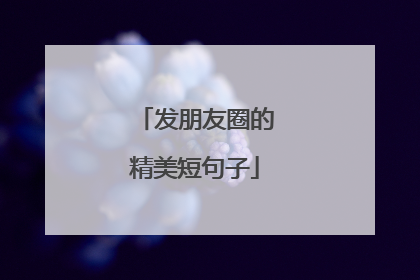 发朋友圈的精美短句子