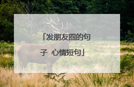 发朋友圈的句子 心情短句