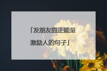 发朋友圈正能量激励人的句子