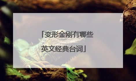 变形金刚有哪些英文经典台词
