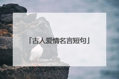 古人爱情名言短句