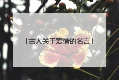 古人关于爱情的名言