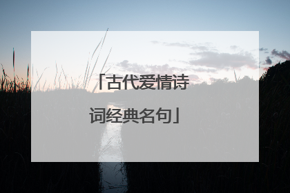 古代爱情诗词经典名句