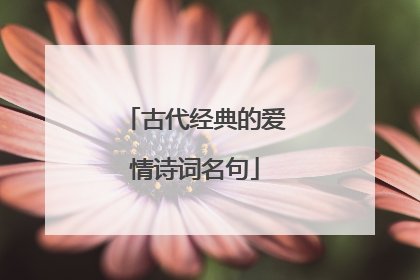 古代经典的爱情诗词名句