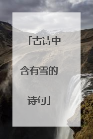 古诗中含有雪的诗句