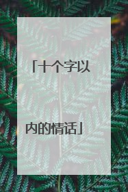 十个字以内的情话