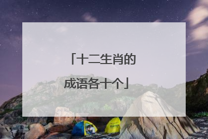 十二生肖的成语各十个