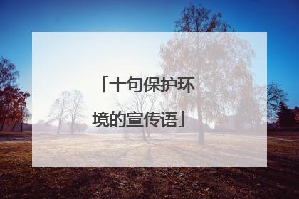 十句保护环境的宣传语