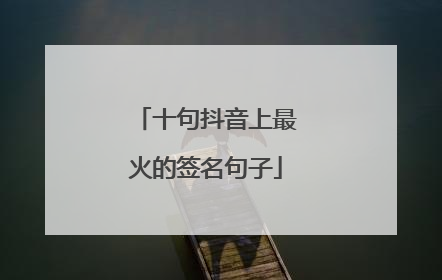 十句抖音上最火的签名句子