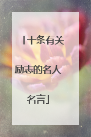 十条有关励志的名人名言