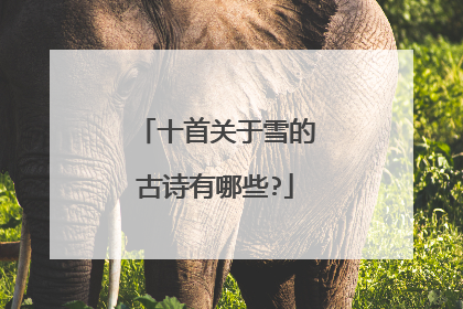 十首关于雪的古诗有哪些?