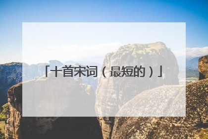 十首宋词(最短的)