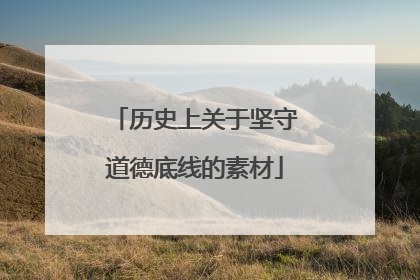 历史上关于坚守道德底线的素材