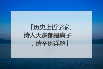 历史上哲学家、诗人大多都是疯子,请举例详解