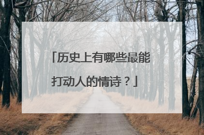 历史上有哪些最能打动人的情诗?
