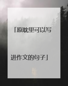 原耽里可以写进作文的句子