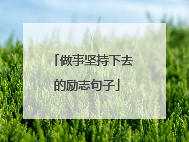 做事坚持下去的励志句子