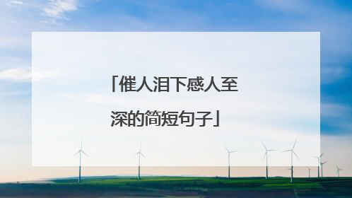 催人泪下感人至深的简短句子