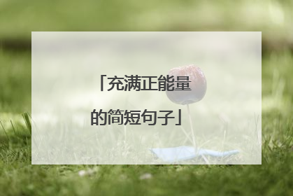 充满正能量的简短句子