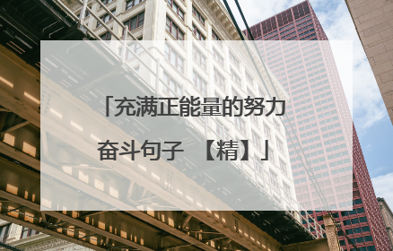 充满正能量的努力奋斗句子 【精】