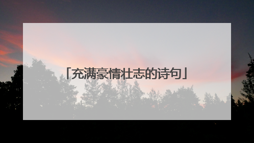 充满豪情壮志的诗句