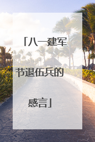八一建军节退伍兵的感言