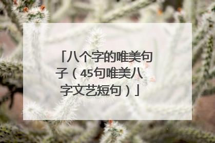 八个字的唯美句子(45句唯美八字文艺短句)