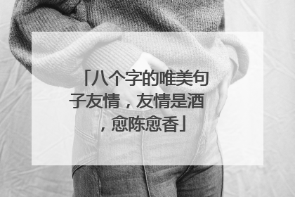 八个字的唯美句子友情,友情是酒,愈陈愈香