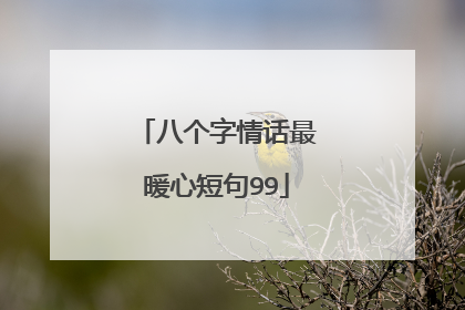 八个字情话最暖心短句99