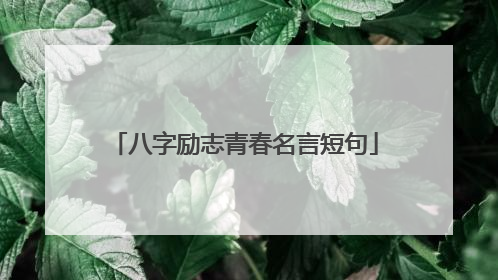八字励志青春名言短句