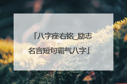 八字座右铭_励志名言短句霸气八字