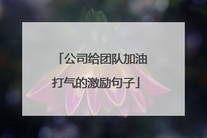 公司给团队加油打气的激励句子