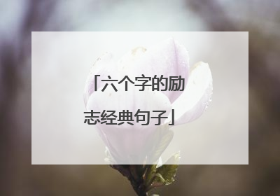 六个字的励志经典句子