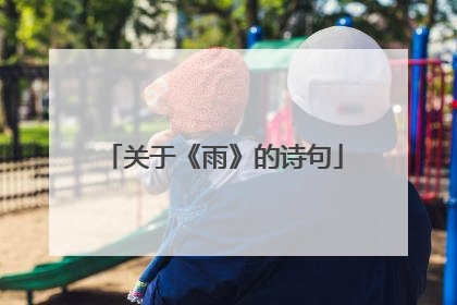 关于《雨》的诗句