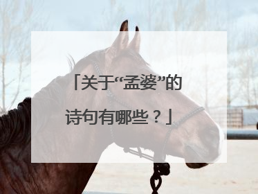 关于“孟婆”的诗句有哪些?