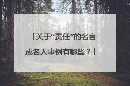 关于“责任”的名言或名人事例有哪些?