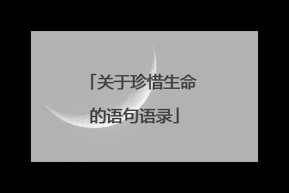 关于珍惜生命的语句语录