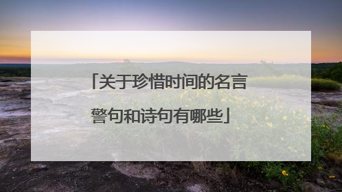 关于珍惜时间的名言警句和诗句有哪些