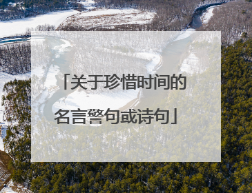 关于珍惜时间的名言警句或诗句