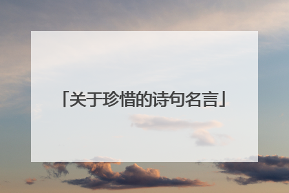 关于珍惜的诗句名言
