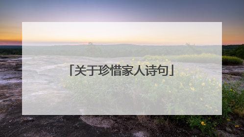 关于珍惜家人诗句