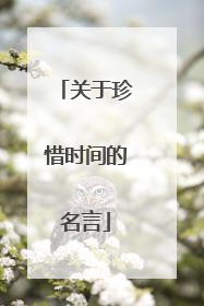 关于珍惜时间的名言