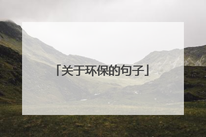 关于环保的句子
