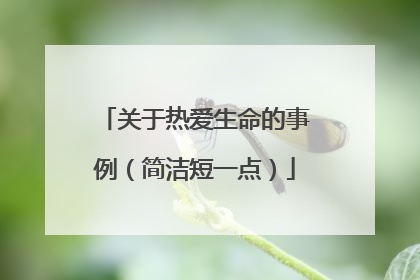 关于热爱生命的事例(简洁短一点)