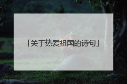 关于热爱祖国的诗句