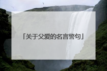 关于父爱的名言警句